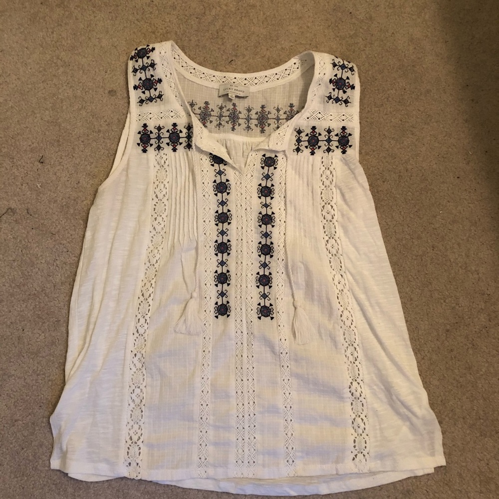 White Lucky Brand Medium Tank Top Women’s